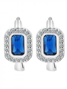 Adeliás Женские серьги - серьги-кольца на шарнирах из серебра 925 пробы с кубическим цирконием в серебре