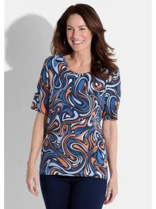 Рубашка синего / светло-голубого / персикового цвета / с узором GOLDNER