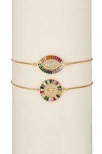 Набор браслетов «Радужный глаз и крест» Eye Candy La, золотой