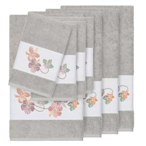 Linum Home Textiles Турецкий хлопок Caroline Набор украшенных полотенец из 8 предметов, светло-серый