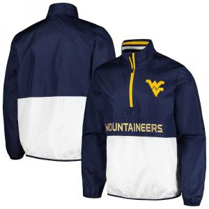 Мужская футболка G-III Sports от Carl Banks Navy West Virginia Mountaineers Cornerman с молнией до половины, цвет Wvu Navy