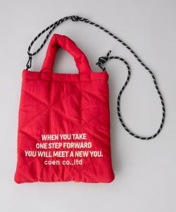 Стеганая сумка через плечо с вышитым логотипом и геометрическим узором, двусторонняя Coen, цвет Red