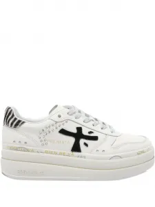 Кроссовки на платформе с зебровым принтом Premiata, белый