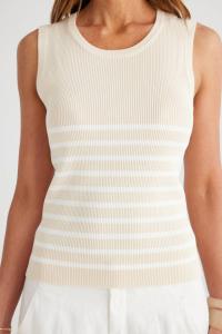 Топ Amba в полоску овсяного и белого цветов Brave + True