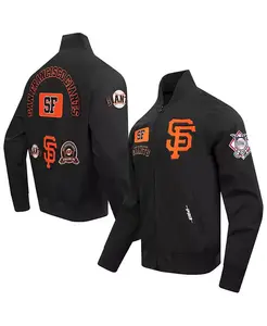 Мужская черная бейсбольная куртка San Francisco Giants с полной застежкой-молнией и кодом города Pro Standard