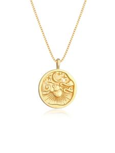 Elli Колье из серебра 925 пробы с изображением астрономических объектов, полумесяца и солнца в золотом исполнении
