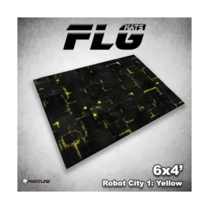 6 футов х 4 дюйма — Город роботов № 1, желтый, F.L.G. Mats 6' x 4'