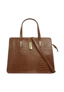 Сумочка, натуральная кожа, производство Италия Cluty, цвет Cognac