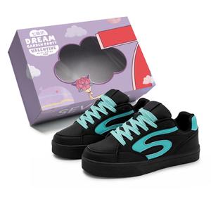 Износостойкие, легкие и дышащие низкие кроссовки для скейтбординга унисекс 7 SEVFUN, Black Lake Green