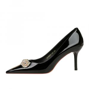 Женские туфли на высоком каблуке QITUMAUL, Black[Heel Height 7Cm]