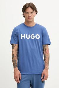 Хлопковая футболка Hugo, фиолетовый