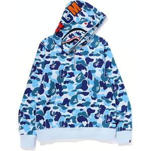 Bape Abc Camo Shark полу-молния худи A BATHING APE, синий
