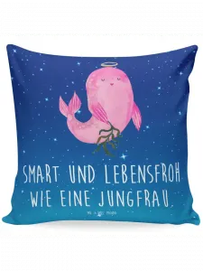 Подушка Mr & Mrs Panda 40x40 Sternzeichen Jungfrau, цвет sternenhimmel blau