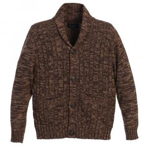 Вязаный кардиган с шалевым воротником и свитер с длинными рукавами Gioberti для мальчиков из 100% хлопка, коричневый