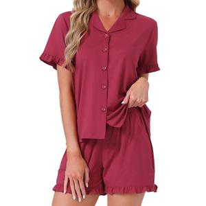 Женский лоунж-сет с рюшами и шортами Inspire Chic, Red