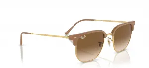 Женские солнцезащитные очки Ray-Ban RB4416 New Clubmaster Square, Beige on Gold/Brown Gradient