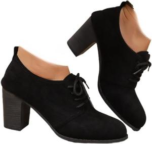 Женские туфли Faithgee с леопардовым принтом, низкие замшевые ботильоны на шнуровке с массивным каблуком, повседневные западные ботинки для девушек для работы и повседневной носки