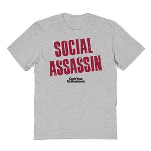 Мужская футболка Social Assassin CYE с рисунком «Умерь свой энтузиазм» Licensed Character, цвет Sport Gray