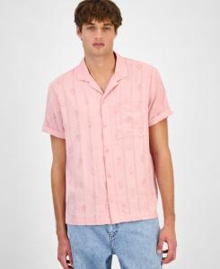 Мужская рубашка из жатой ткани в стиле кэмп Sun + Stone, Cotton Candy