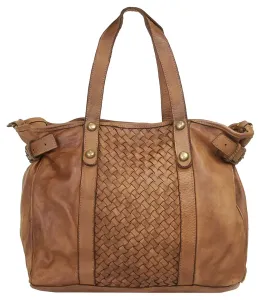 Шоппер Samantha Look, натуральная кожа, производство Италия, цвет Cognac