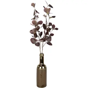 И.ГЕ.А. Искусственная ветка «Эвкалипт» в керамической вазе I.Ge.A., цвет burgund