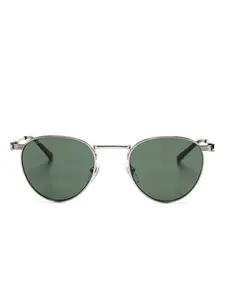 Солнцезащитные очки в овальной оправе Gucci Eyewear, серебяный