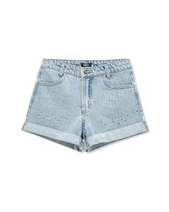 Джинсовые шорты со стразами Truce, серый