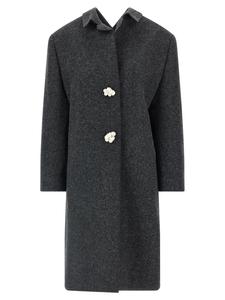 Пальто из шерсти шетландских овец Prada, серый