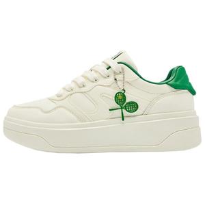 QIAODAN Нескользящие износостойкие низкие кроссовки для скейтбординга женские, белые, зеленые