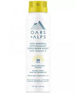 100% минеральный антиоксидантный солнцезащитный спрей SPF 30, 6 унций Oars + Alps