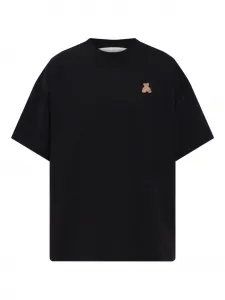 Футболка с вышитым медведем Palm Angels, черный