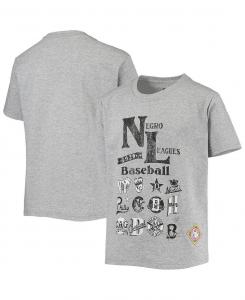 Футболка Big Boys Heather Grey Negro League Baseball с принтом по всей поверхности Stitches