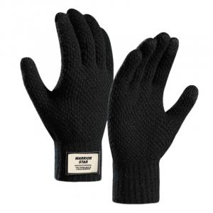 Акриловые вязаные перчатки Unisex WARRIOR, черный