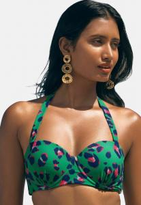 Верх бикини MOULDED Love & Roses, зеленый