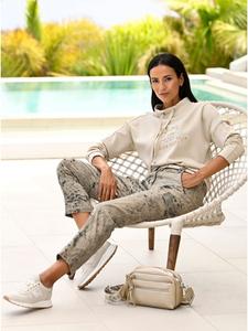 Рубашка с воротником-стойкой песочного цвета Heine