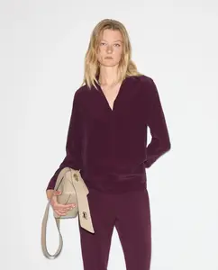 Женская гладкая водолазка с длинным рукавом Woman El Corte Inglés, бордовый