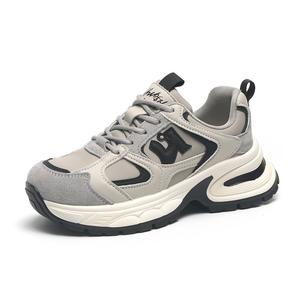 O.L Женские противоскользящие износостойкие дышащие утолщенные низкие кроссовки с эффектом увеличения роста серые, цвет Gray