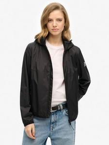 Куртка-ветровка с капюшоном и логотипом Superdry, черный