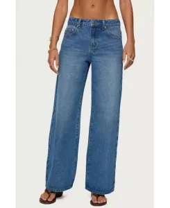 Женские джинсы Ery Wide Leg со средней посадкой Edikted, синий