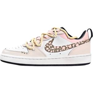 Nike Court Borough Pink Graffiti Slip Resistant Cushioning Abrasion Resistant Low top Kids' Skateboarding Shoes