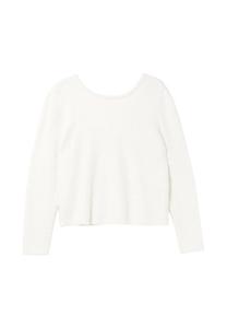 Пушистый свитер с глубоким V-образным вырезом на спине. Sheego, белый