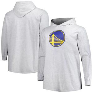Мужской пуловер с капюшоном с логотипом Heather Grey Golden State Warriors Big & Tall Fanatics