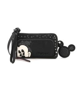 Черный кошелек с заклепками в виде Микки Мауса