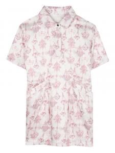 Платье-рубашка с цветочным принтом и короткими рукавами Givenchy Kids, белый