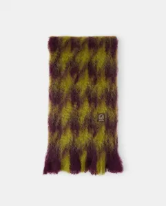 Шарф из мохера и шерсти с узором «гусиная лапка» Mantas Ezcaray, светло-зеленый