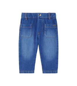 Джинсы с логотипом для малышей Chloé Kids, Denim Blue