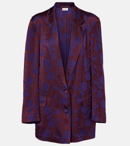 Жаккардовый блейзер с цветочным рисунком Dries Van Noten, бордовый
