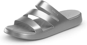 Женские сандалии Crocs Getaway с ремешками, серебро