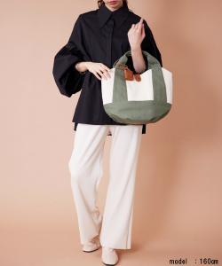 Сумка-тоут Toleur из комбинированной ткани (холст и коровья кожа), круглая, для офиса и повседневной носки, вмещает документы формата А4 и ноутбуки до 15 дюймов, Toleur 11478, цвет Khk