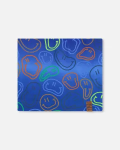 Эластичный трикотажный топ без бретелей, синий с принтом в виде смайликов Deux Par Deux